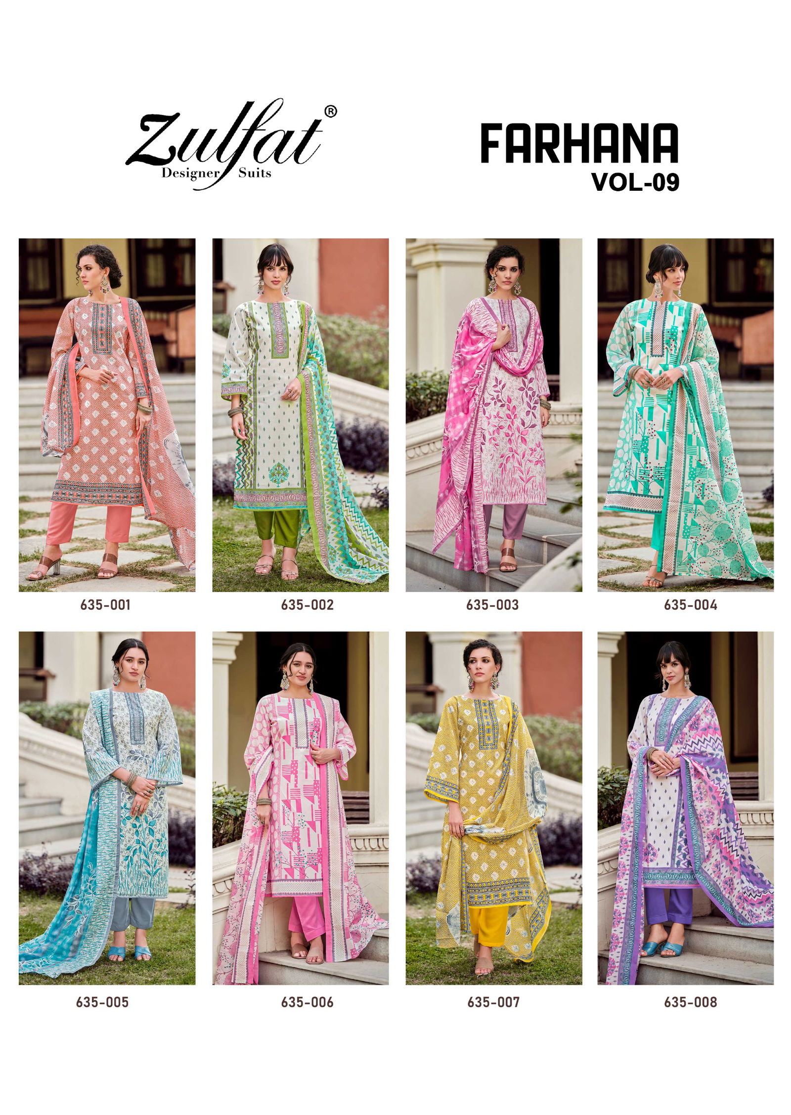 Farhana Vol 9 By Zulfat Cotton Printed Pakistani Dress Material Online Wholesale